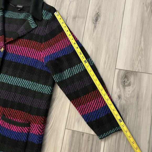 Torrid Women's Striped Collared Coatigan Sweater Size 2 Cozy Statement - Picture 3 of 9